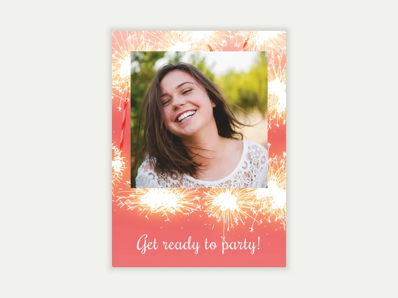 Sparkling Candles (Photo) Invitation free template design