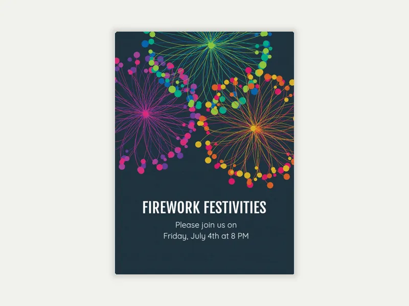 Spirograph Fireworks Invitation free template design