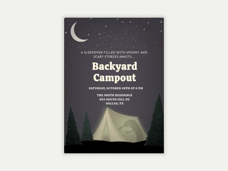 Spooky Tent Invitation free template design