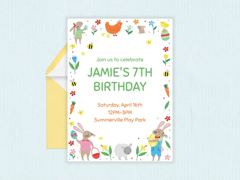 Spring Chicken Invitation premium template design