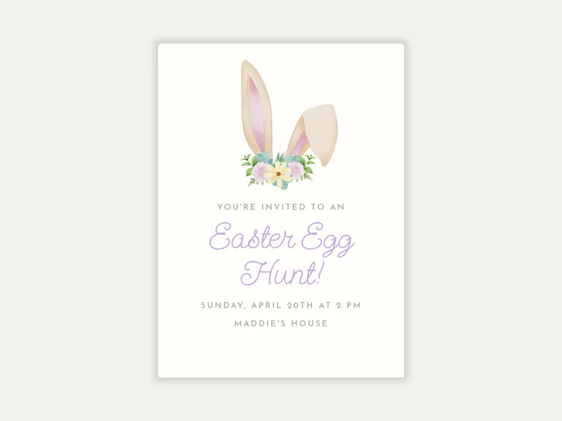 Spring Rabbit Invitation free template design