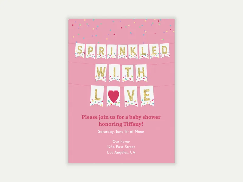 Sprinkled with Love Bunting Invitation free template design