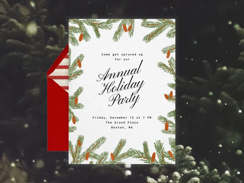 Spruce Branches Invitation premium template design