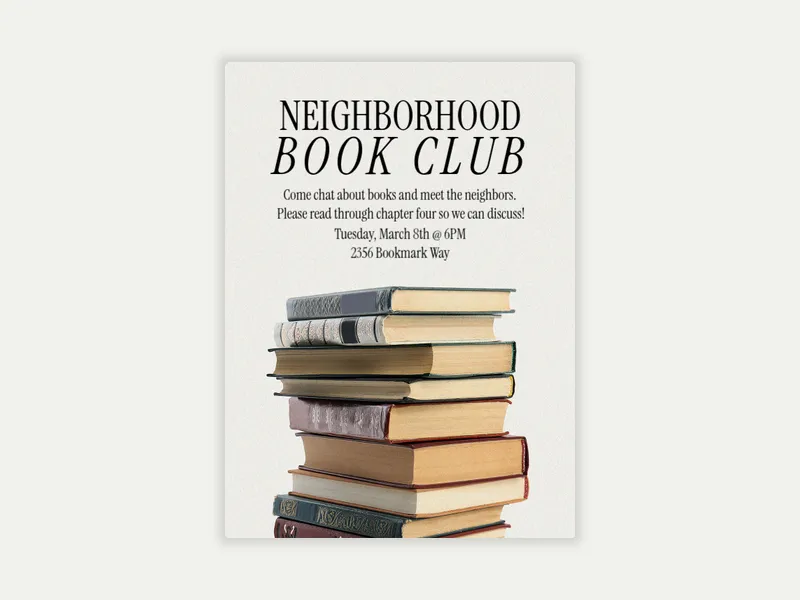 Stack of Books - book_club - Invitation