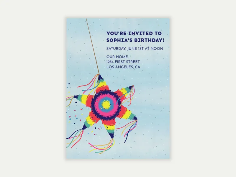 Star Pinata - birthday_foradults - Invitation