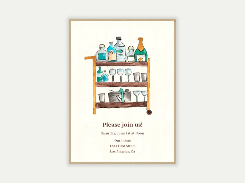 Stock the Bar Cart Invitation free template design