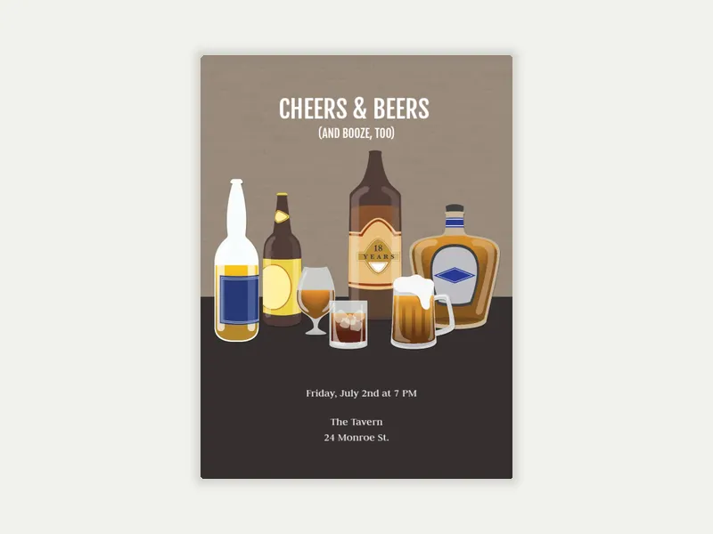 Time for Drinks - bachelor - Invitation