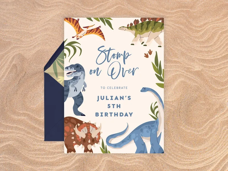 Stomp on Over - 5th_birthday - Invitation