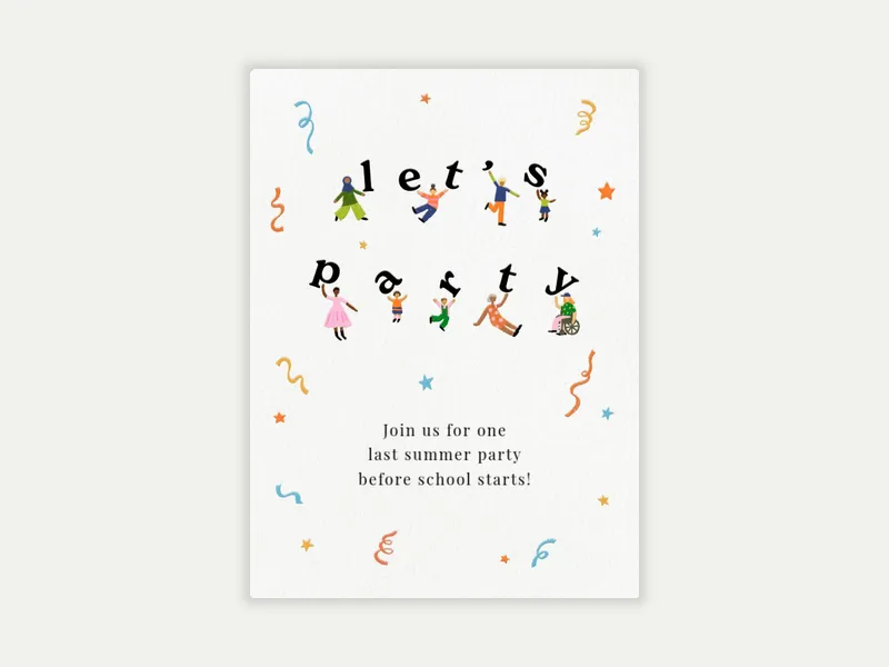 Streamers & Stars - back_to_school - Invitation