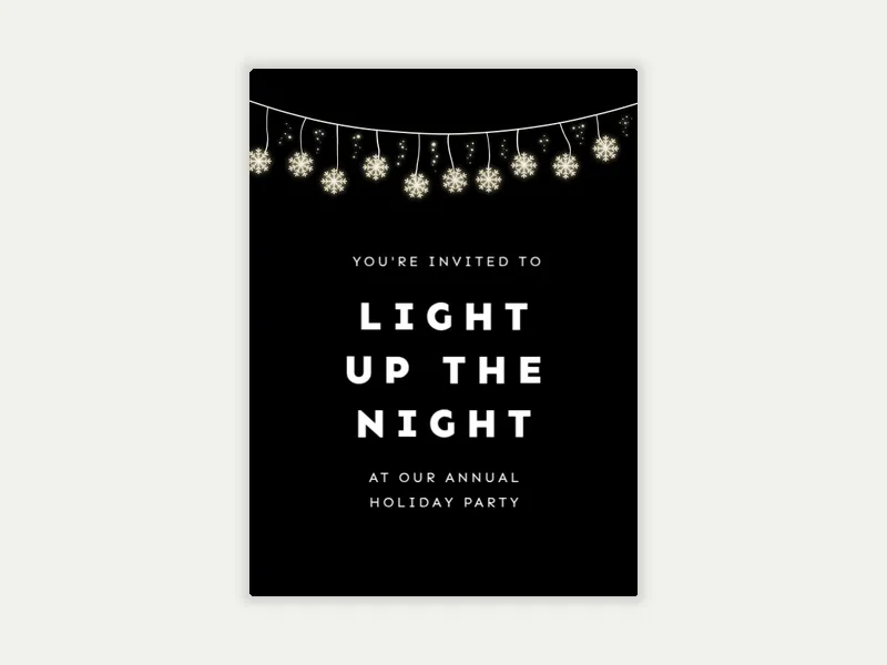 String of Snowflakes Invitation free template design