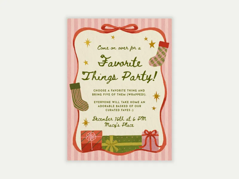 Stripey Stockings Invitation free template design