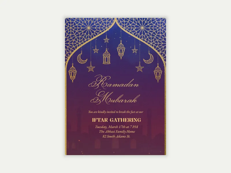 Sunset Lights Invitation free template design