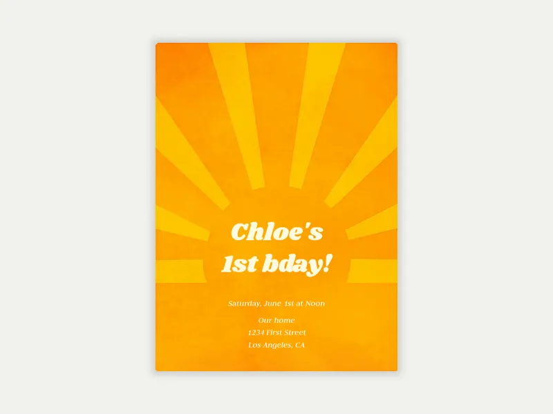 Sunshine Invitation free template design