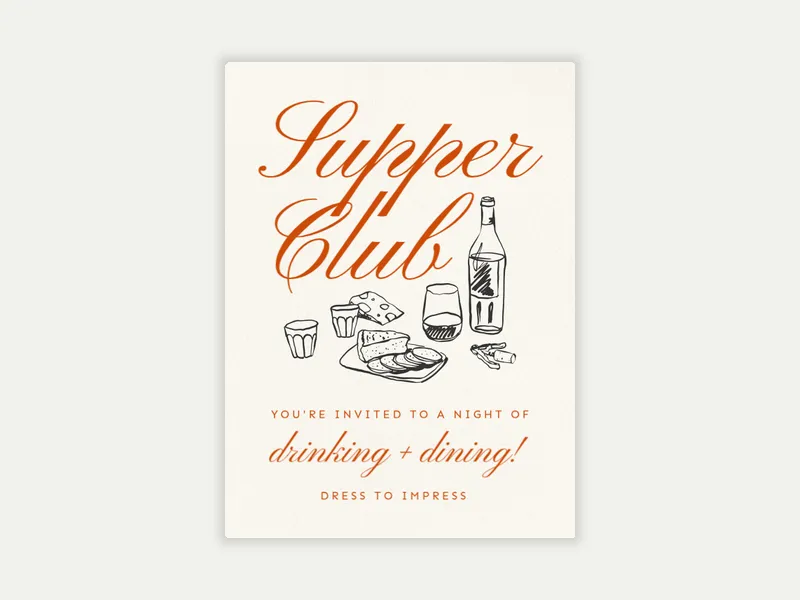 Supper Soirée Invitation free template design