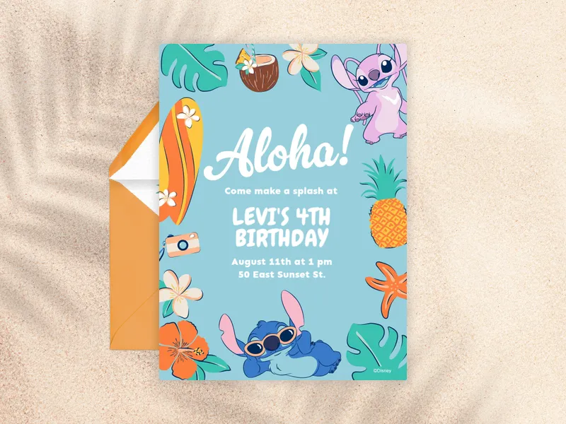 Disney’s Lilo Stitch: Tropical Splash - beach_party - Invitation