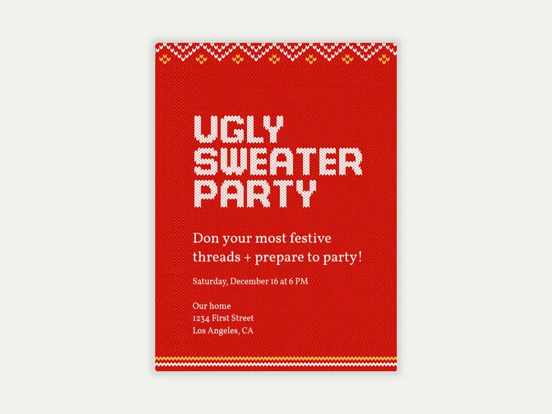 Sweater Party Invitation free template design