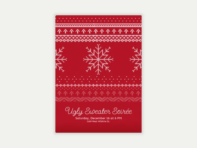 Sweater Snowflakes Invitation free template design