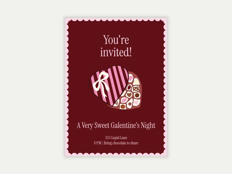 Sweet Chocolate x Jenna O’Brien of Feeling! Magazine Invitation free template design