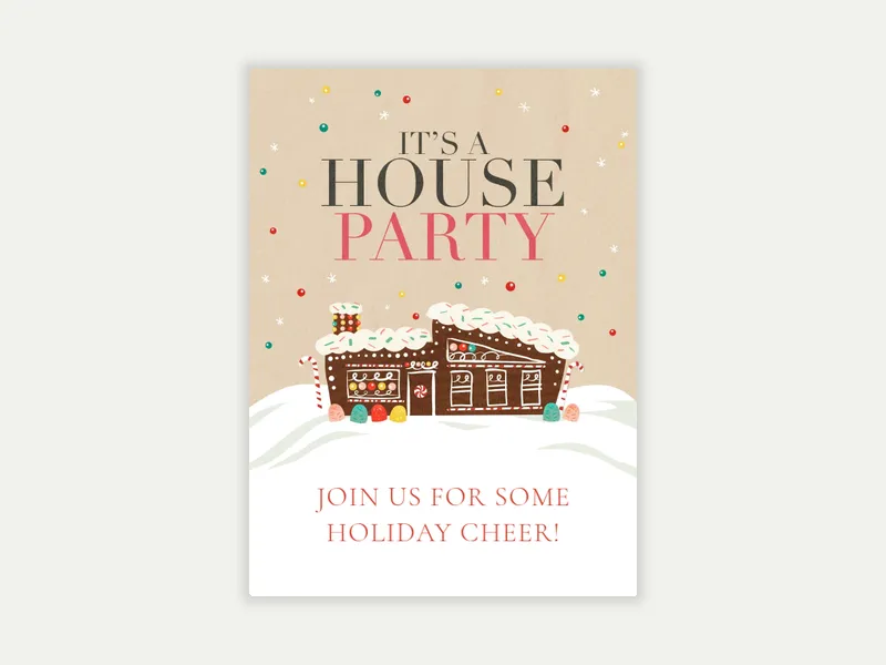 Sweet House Party Invitation free template design