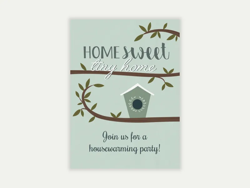 Sweet Tiny Home Invitation free template design