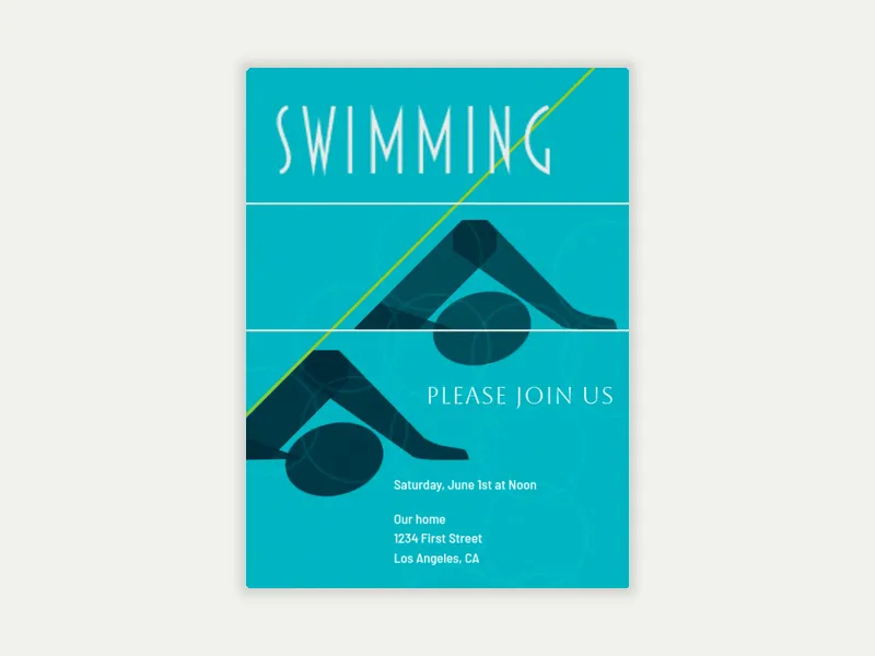 Swimming Rings Invitation free template design