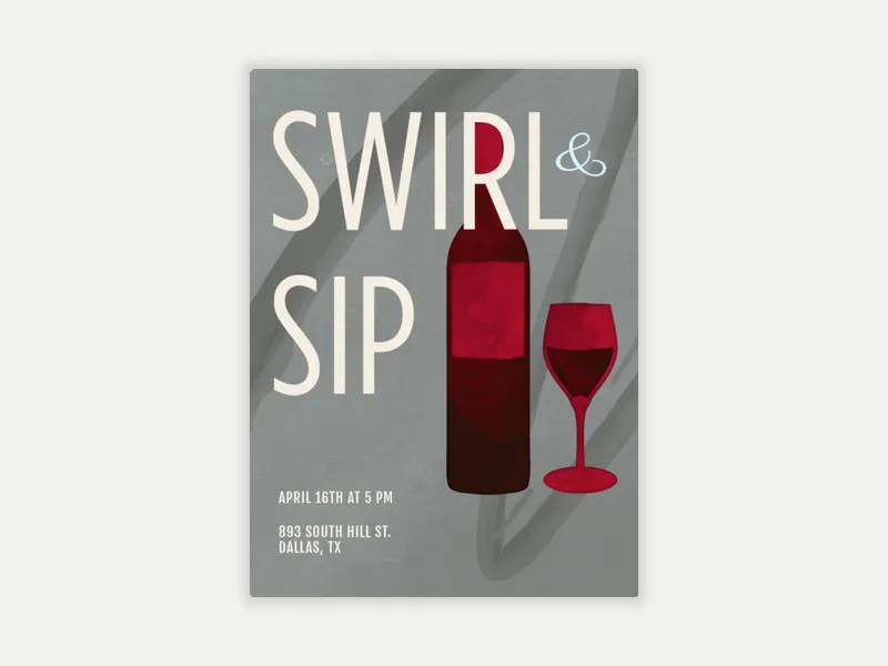 Swirl and Sip Invitation free template design