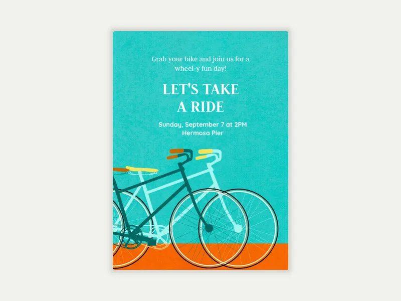 Take a Ride Invitation free template design