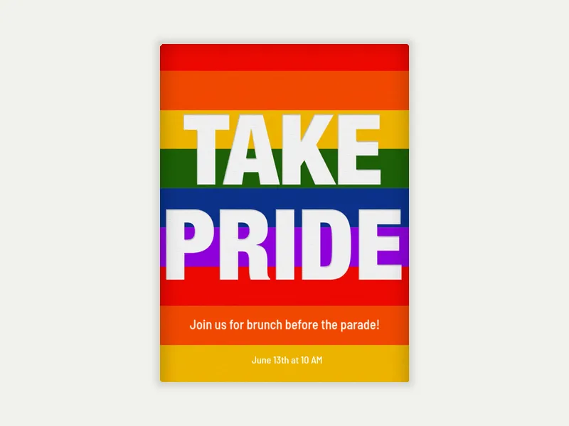Take Pride Invitation free template design