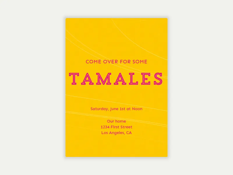 Tamales Invitation free template design
