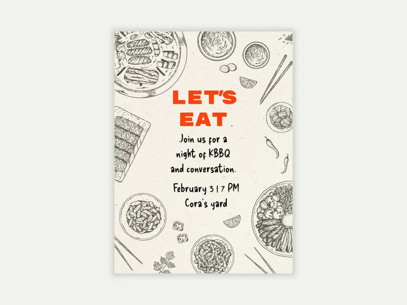 Taste the KBBQ Invitation free template design