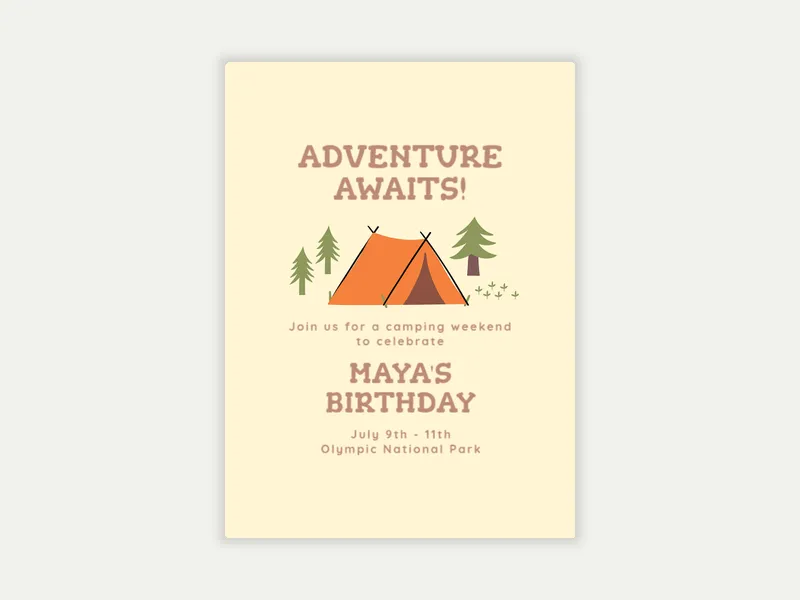 Tent Life - featured - Invitation