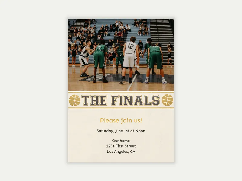 The Finals (Photo) Invitation free template design