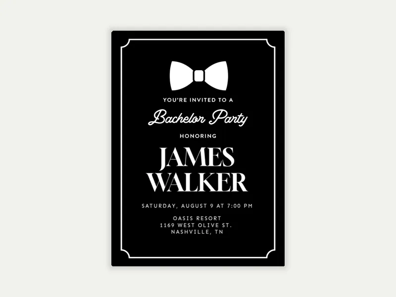 Tie the Knot - bachelor - Invitation