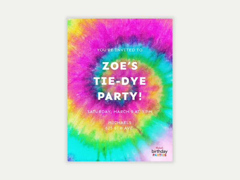 Michaels: Tie-dye Party - michaels - Invitation