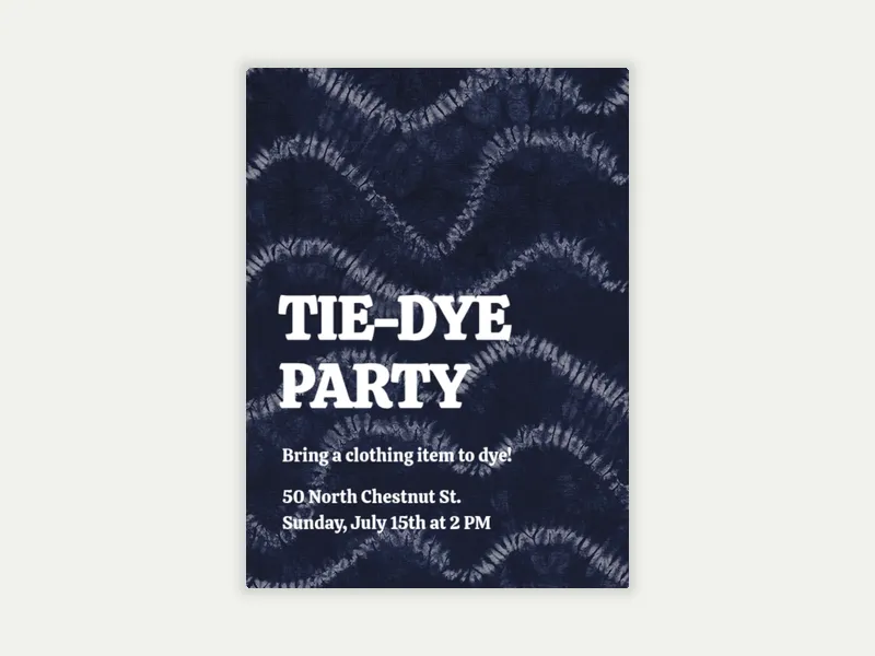 Tie-dye Waves Invitation free template design