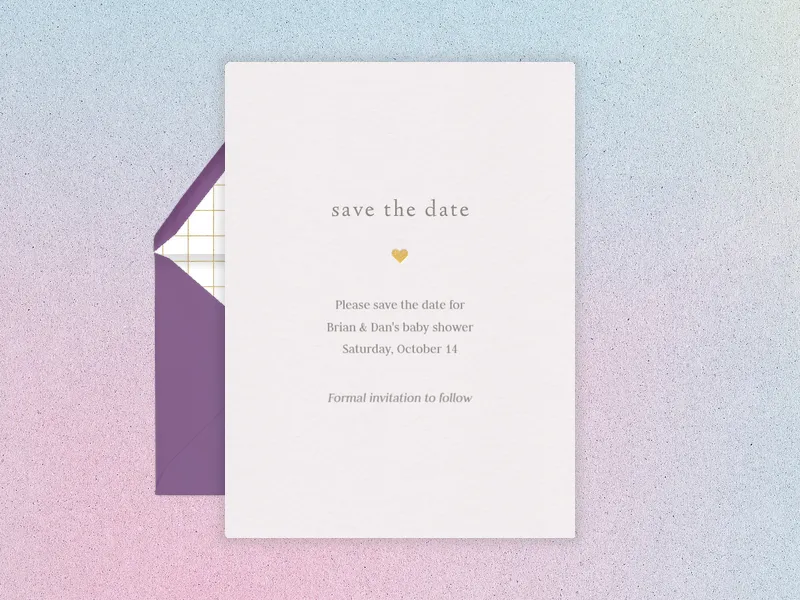 Tiny Gold Heart - Save the Date - baby_save_the_date - Invitation