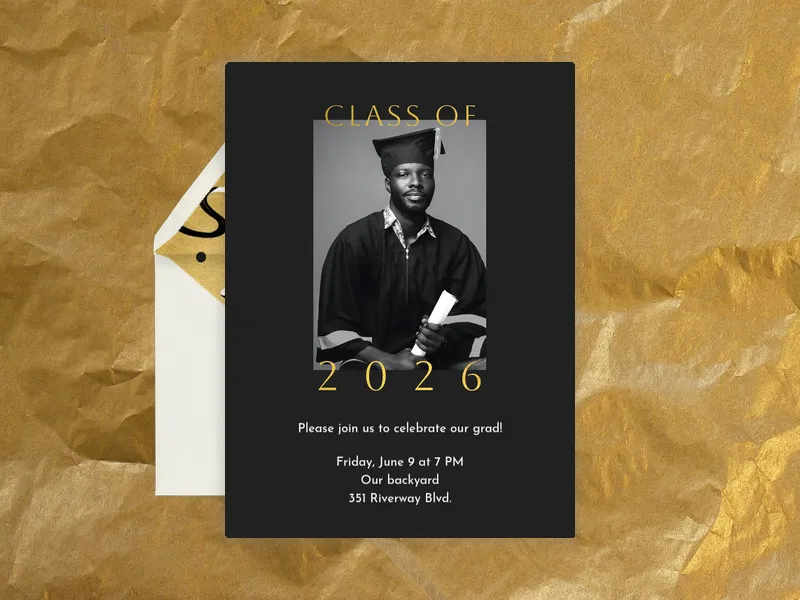 Top of the Class (Photo) Invitation premium template design