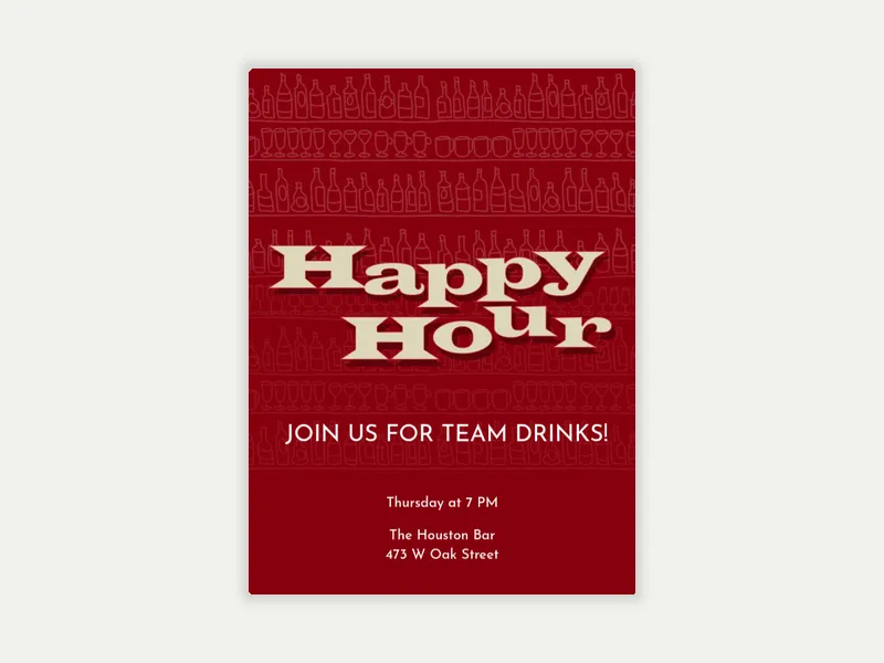 Red Happy Hour - happy_hour - Invitation