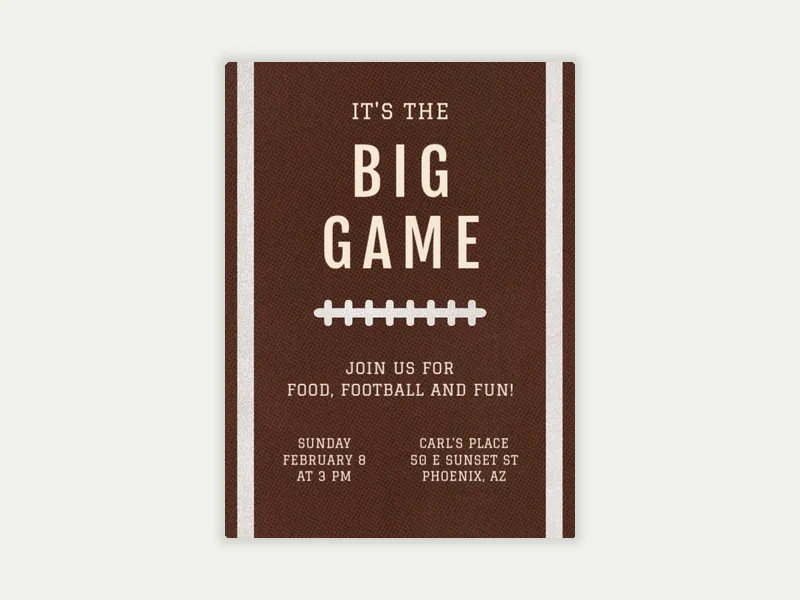 Touchdown Time - football - Invitation