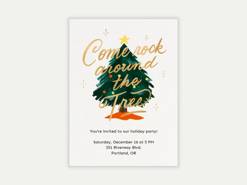 Trim the Tree Invitation free template design