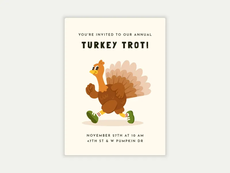 Trot Together - thanksgiving - Invitation