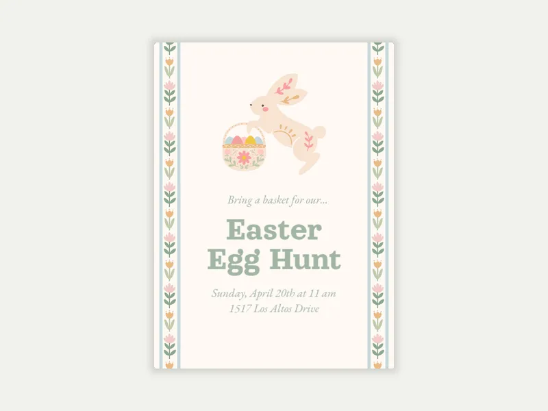 Tulip Baskets Invitation free template design