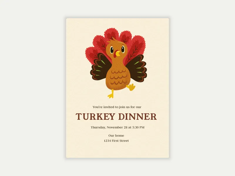 Turkey Thanksgiving - featured - Invitation
