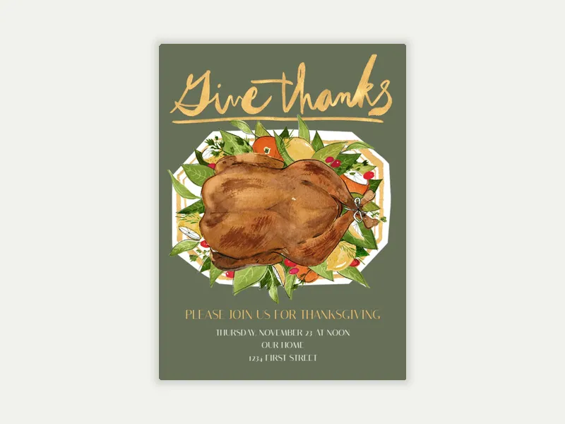 Turkey Platter Invitation free template design
