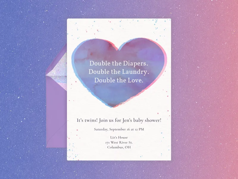 Twins Baby Shower - featured - Invitation