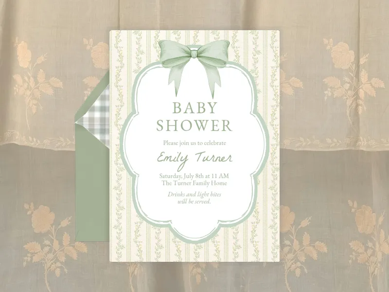 Twirling Vines Invitation premium template design