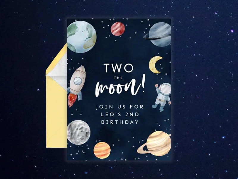 Two the Moon - 2nd_birthday - Invitation