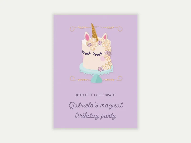 Unicorn Cake - featured - Invitation