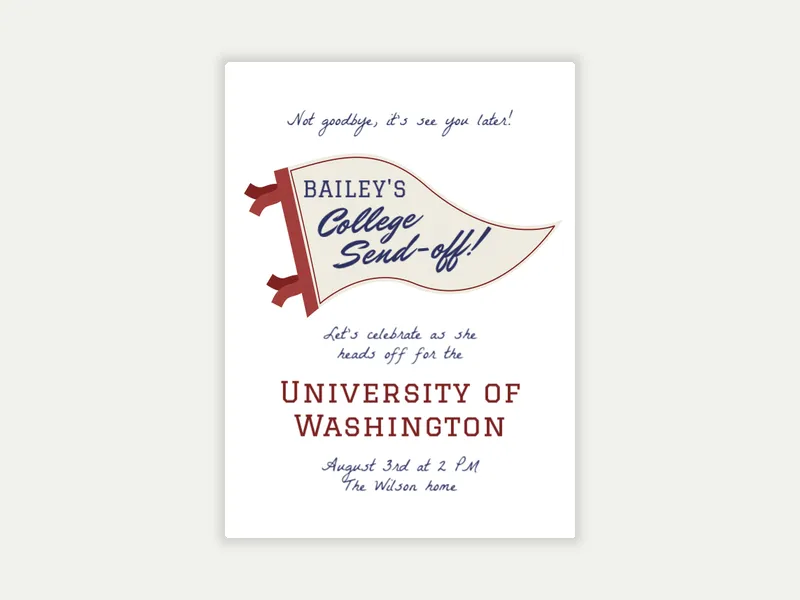 Varsity Pennant Invitation free template design