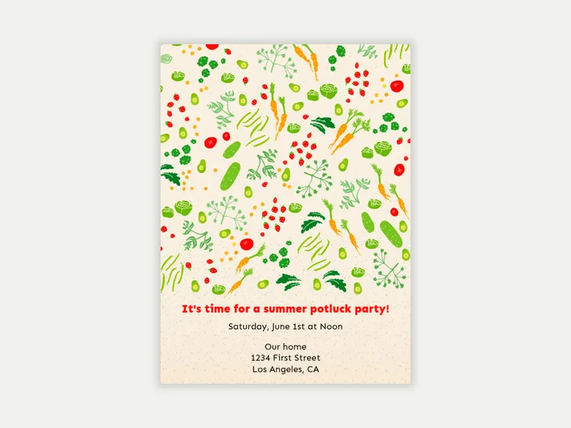 Vegetable Fest - potluck - Invitation
